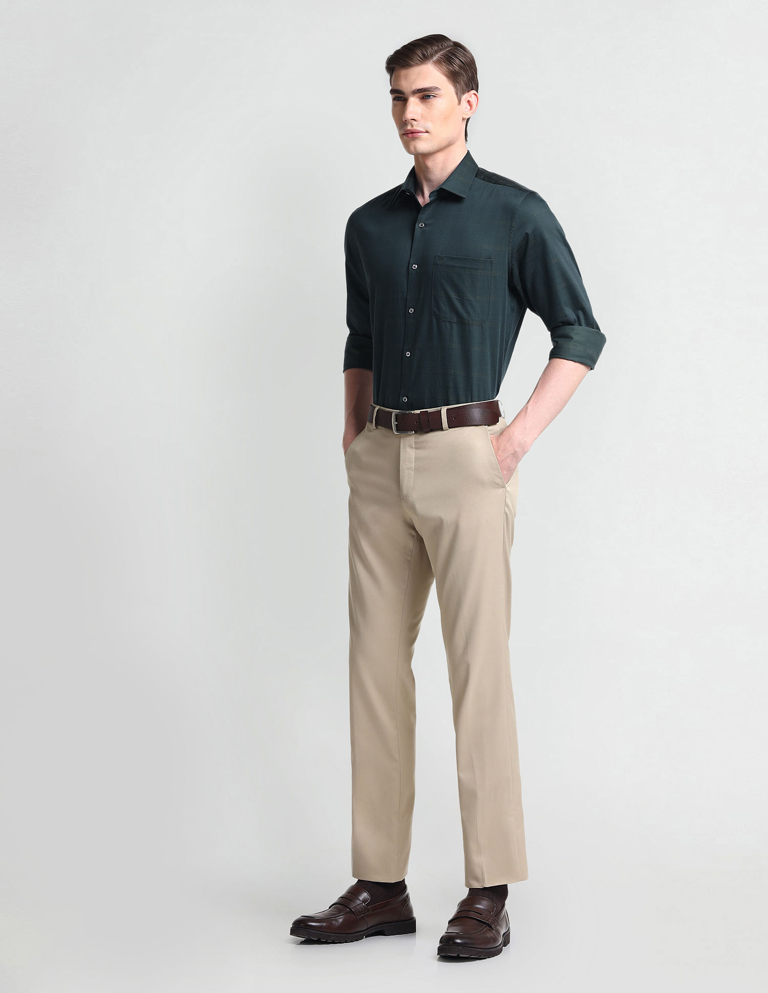 Arrow Check Patterned Dobby Shirt