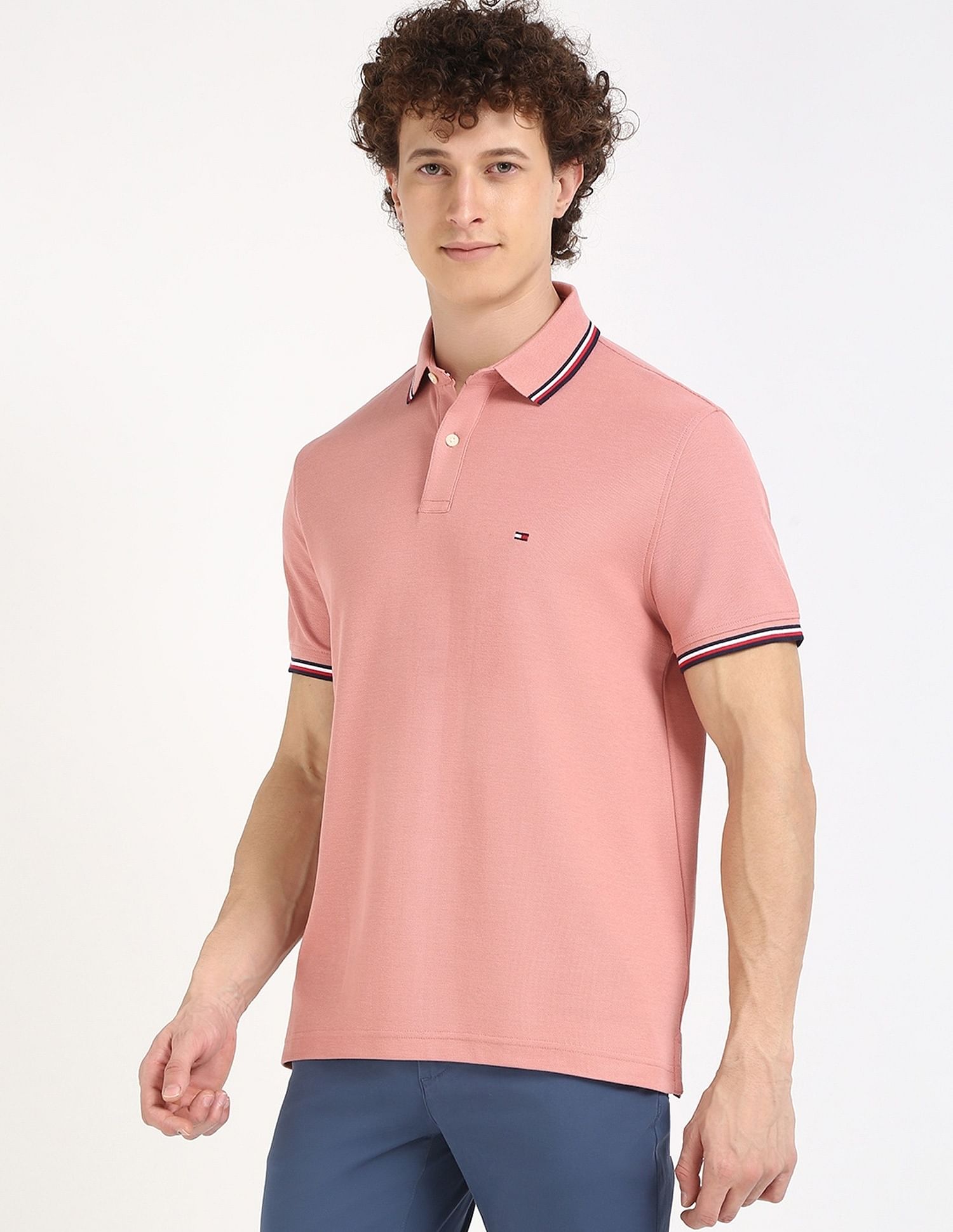 Tommy Hilfiger Solid Regular-Fit Cotton Polo Shirt
