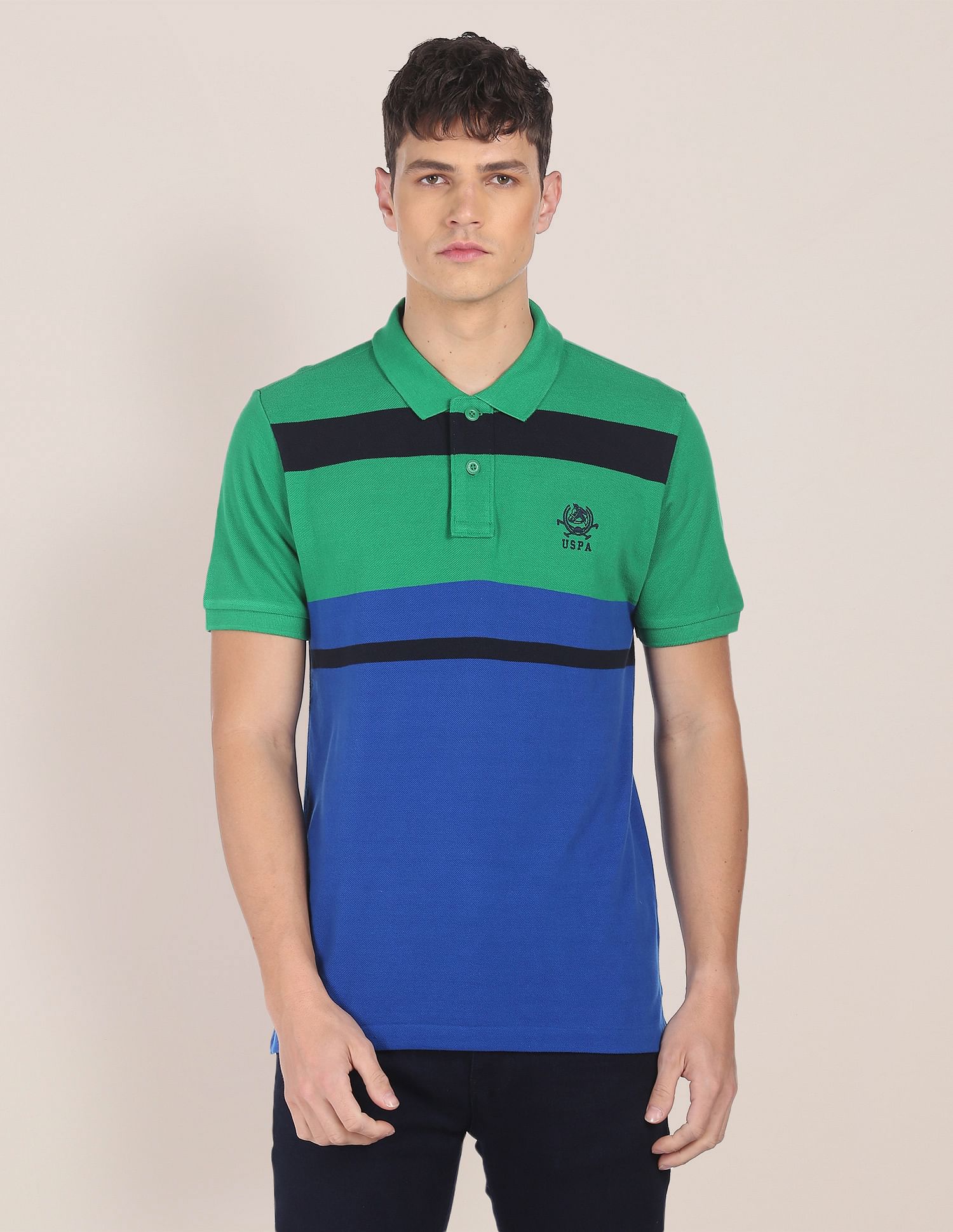 U.S. Polo Assn. Colour Block Cotton Polo Shirt