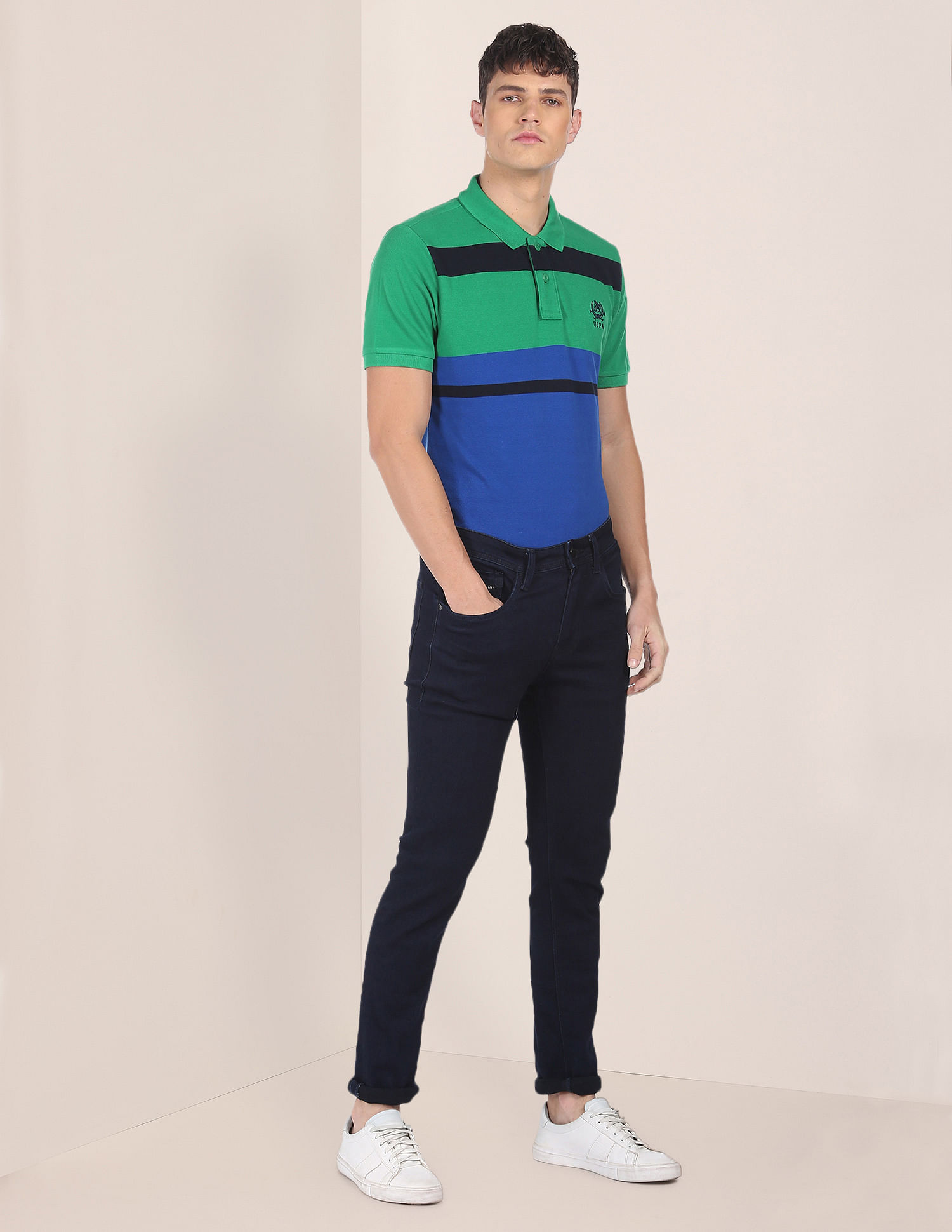 U.S. Polo Assn. Colour Block Cotton Polo Shirt