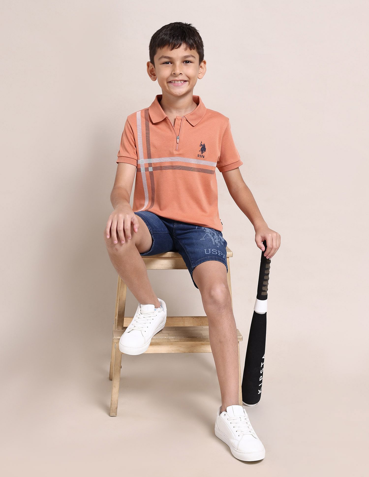 U.S. Polo Assn. Kids Boys Zipper Polo Shirt
