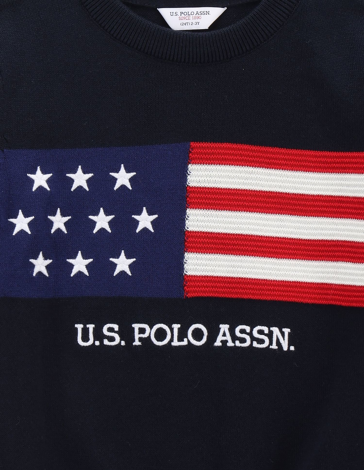 U.S. Polo Assn. Kids Boys Flag Pattern Sweater