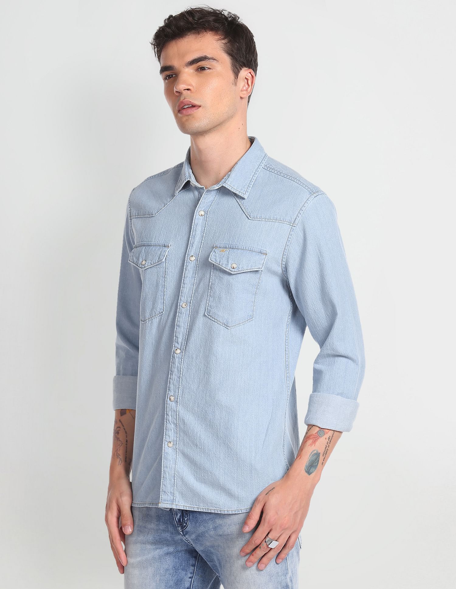 Flying Machine Washed Cotton Shirt