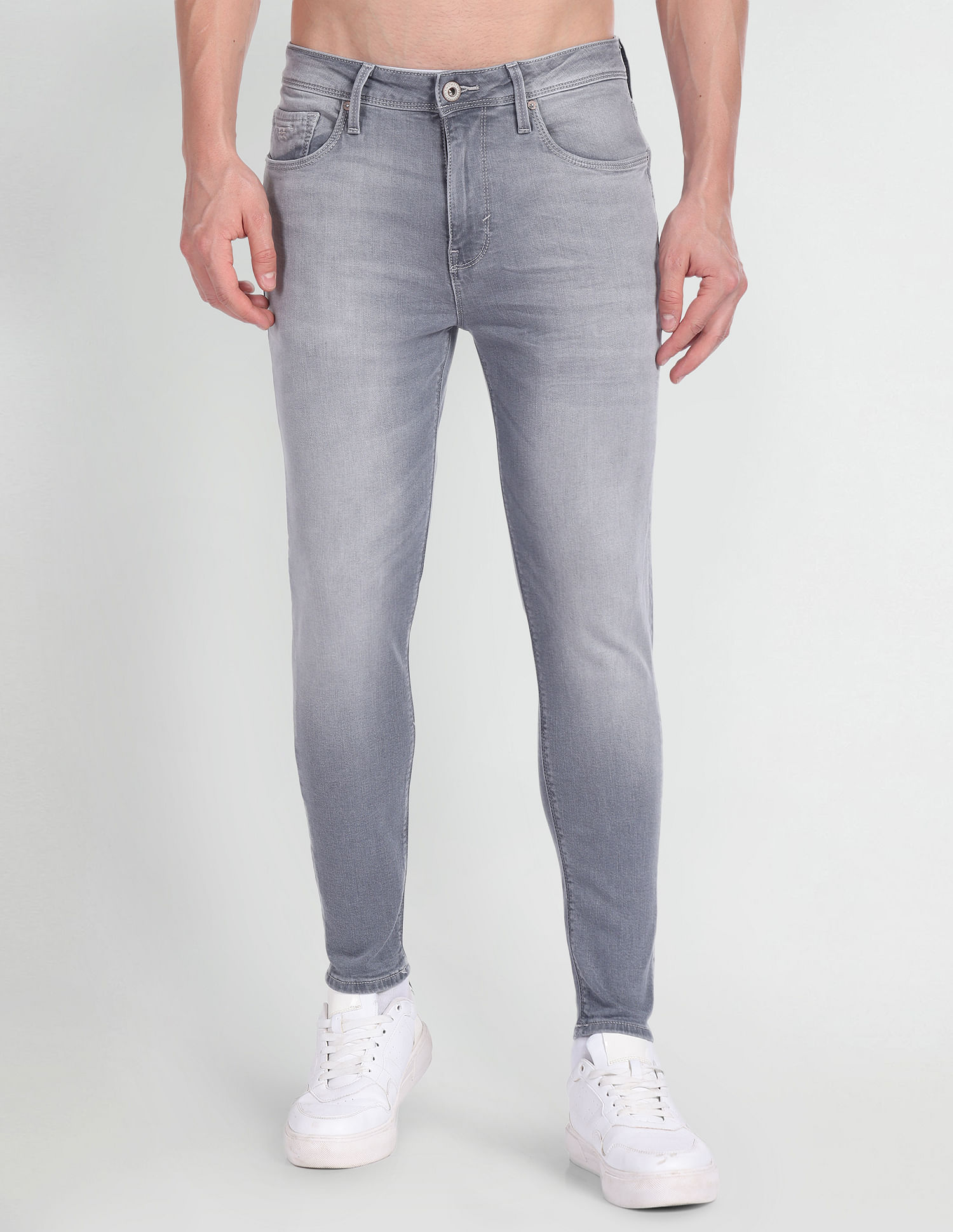 Flying Machine Mid Rise Skinny Fit Crop Jeans