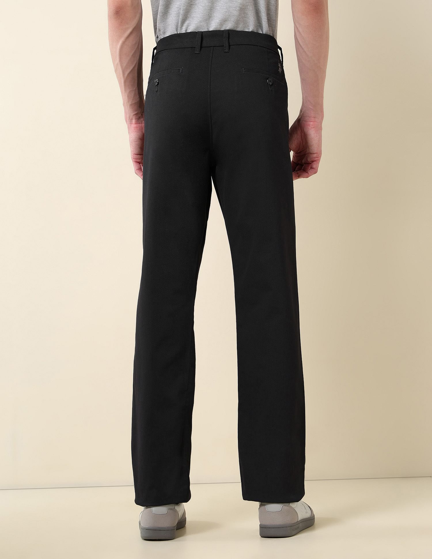 U.S. Polo Assn. Textured Riley Straight Fit Twill Trousers