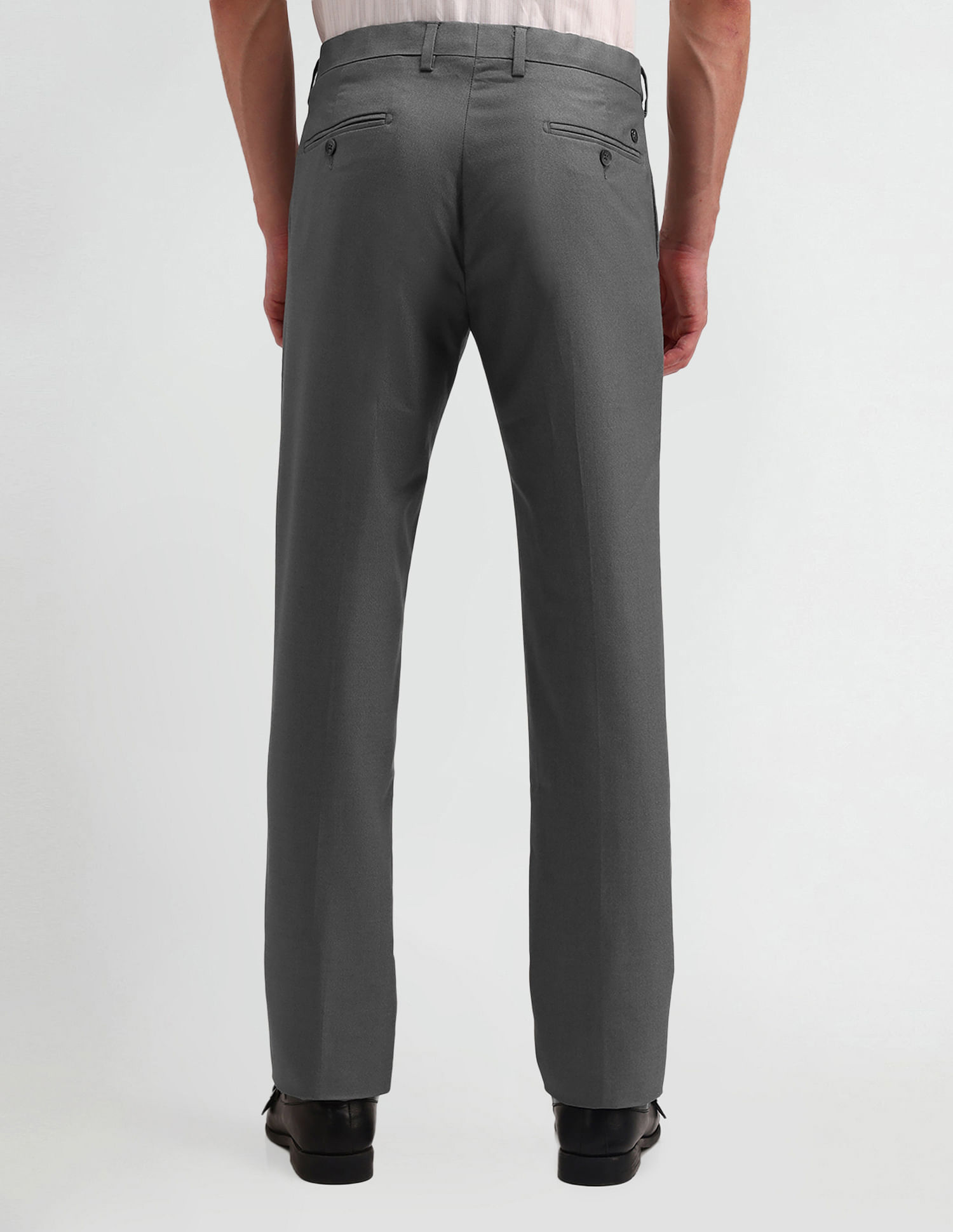 Arrow Solid Twill Slim Fit Trousers