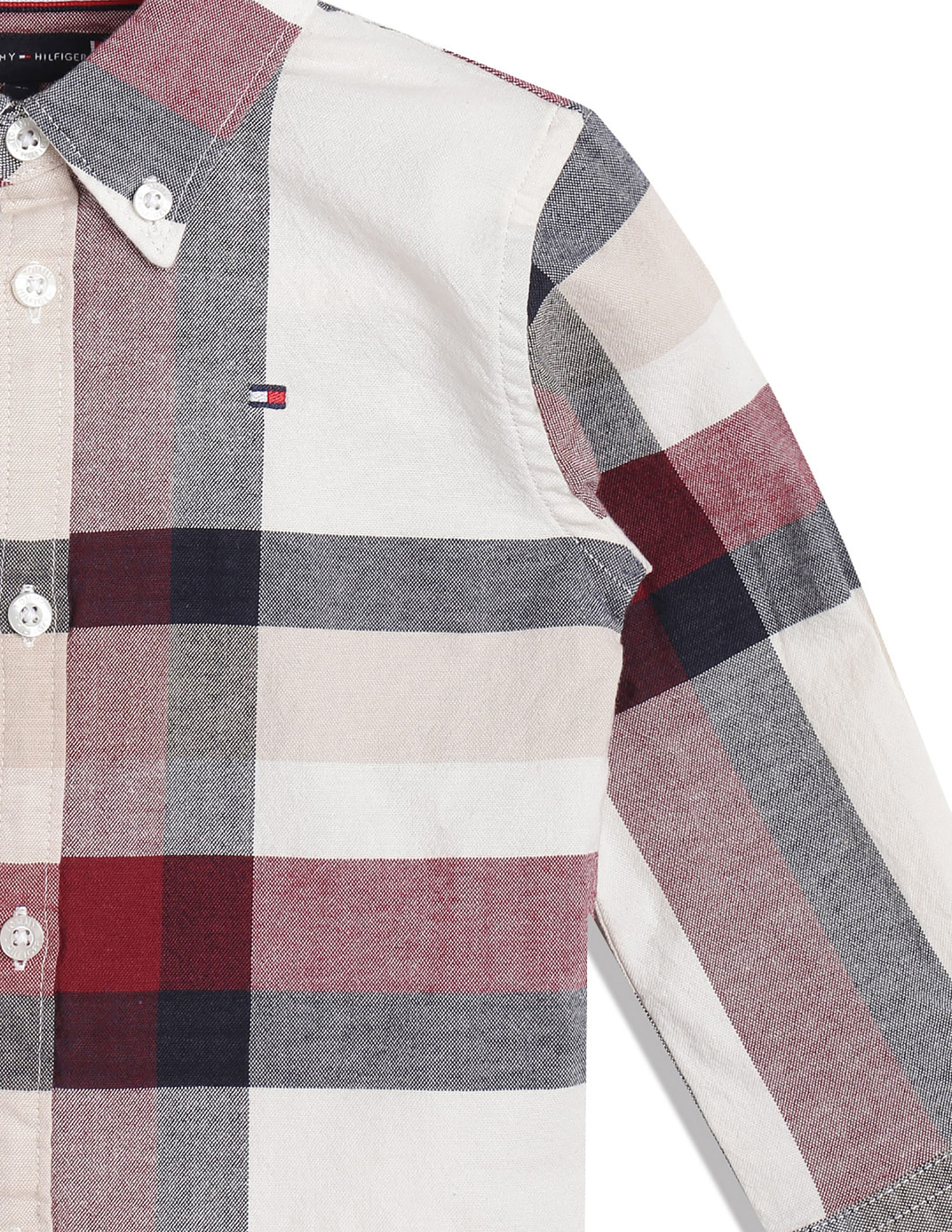 Tommy Hilfiger Kids Boys Global Stripe Checked Shirt