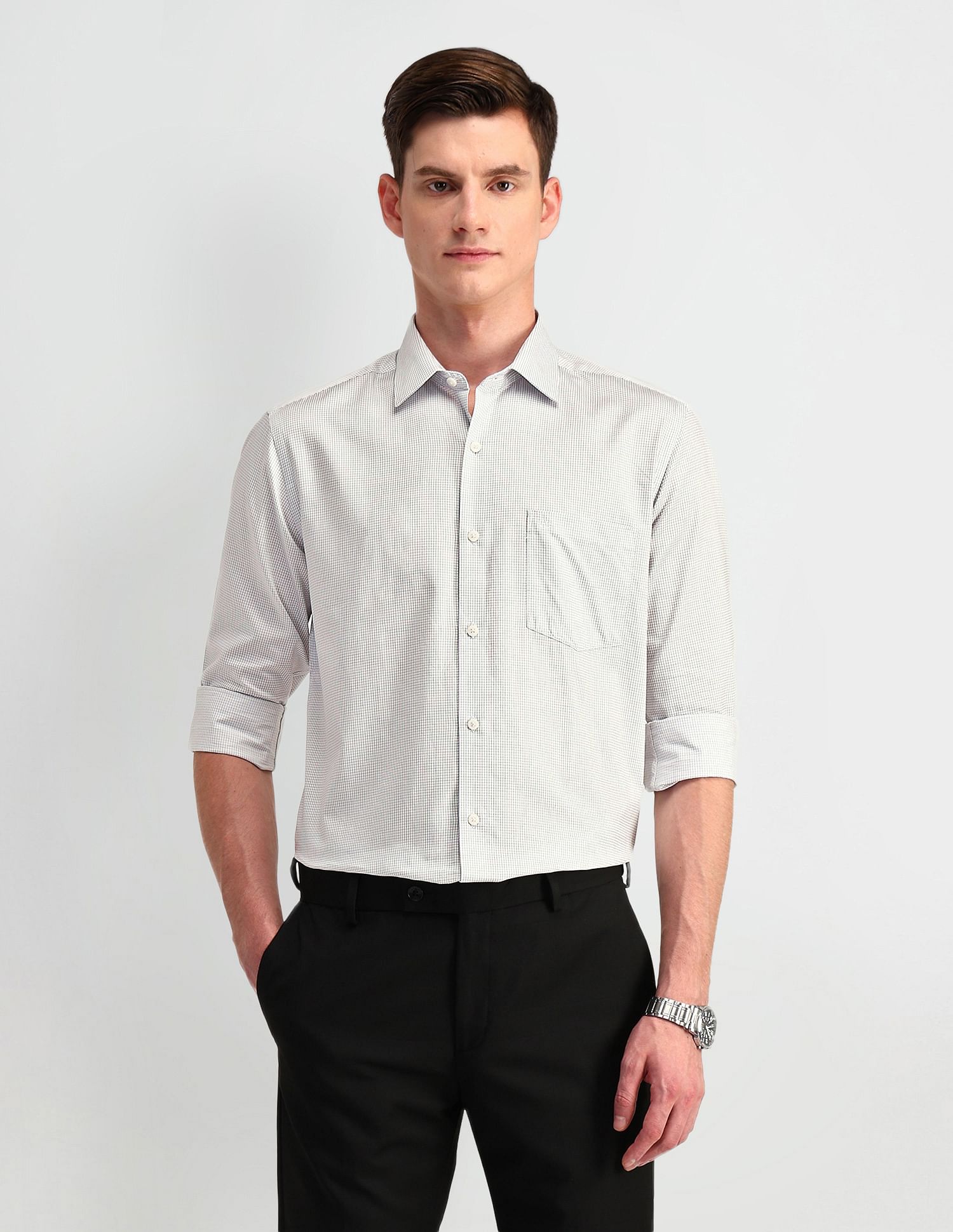Arrow Graphic Print Cotton Shirt