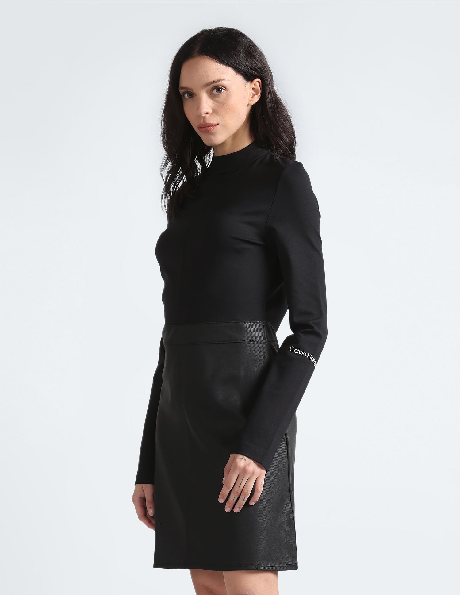 Buy Calvin Klein Coated Milano A Line Dress NNNOW