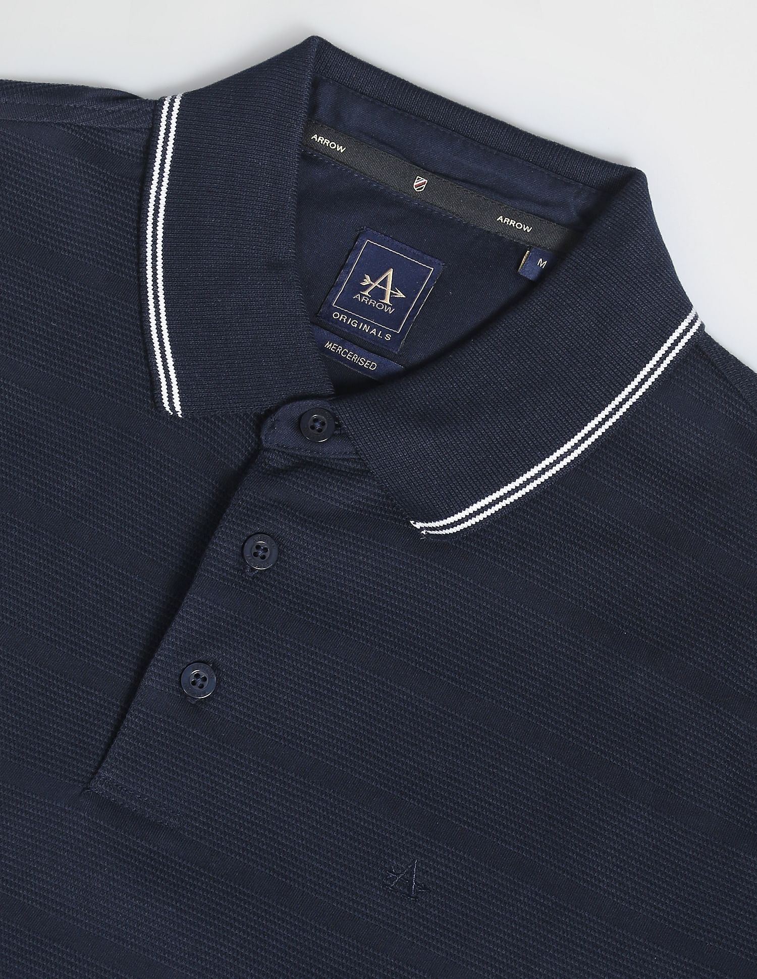 Arrow Long Sleeve Patterned Knit Polo Shirt