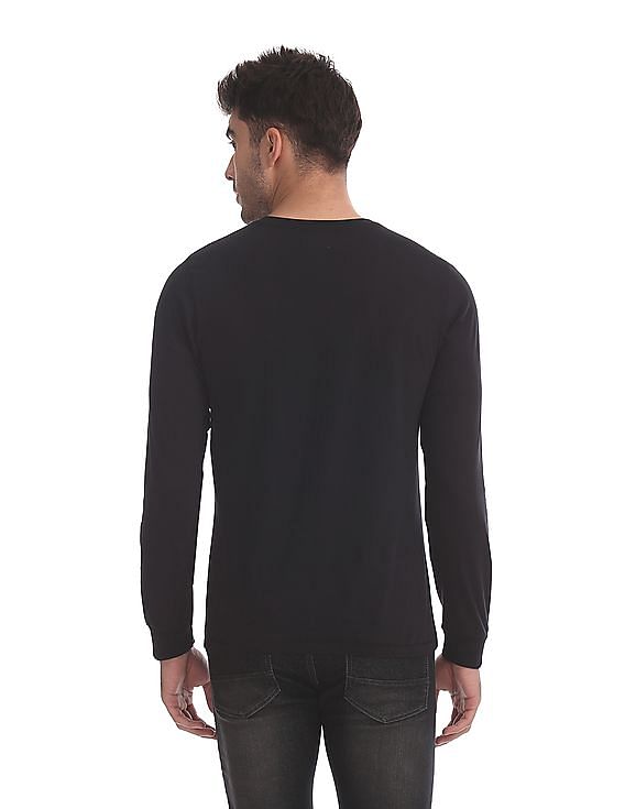 Flying Machine Solid Henley T-Shirt