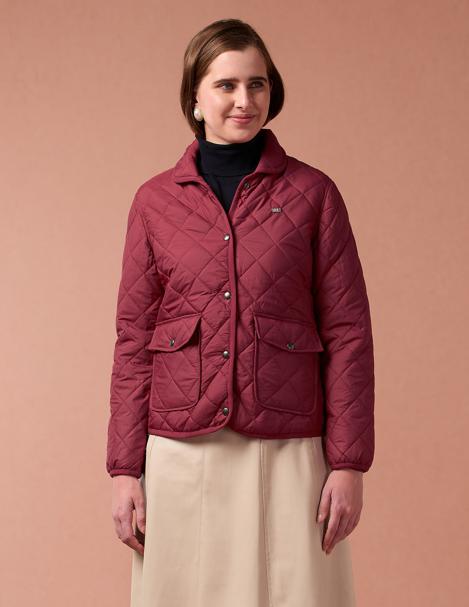 U.S. Polo Assn. Women Spread Collar Puffer Jacket