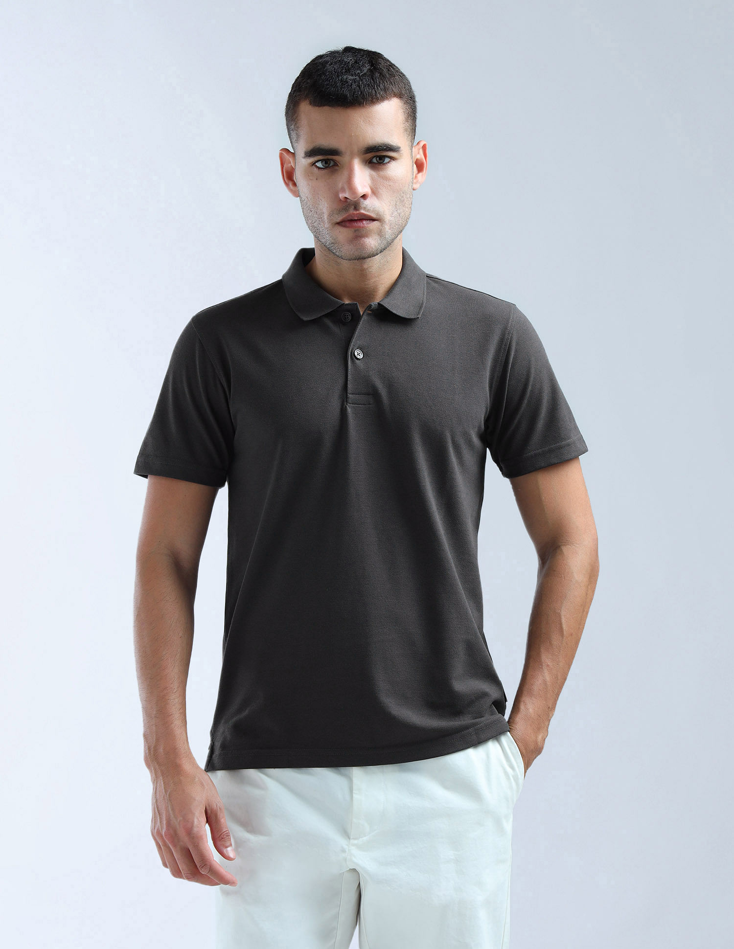 Flying Machine Solid Regular Fit Polo Shirt