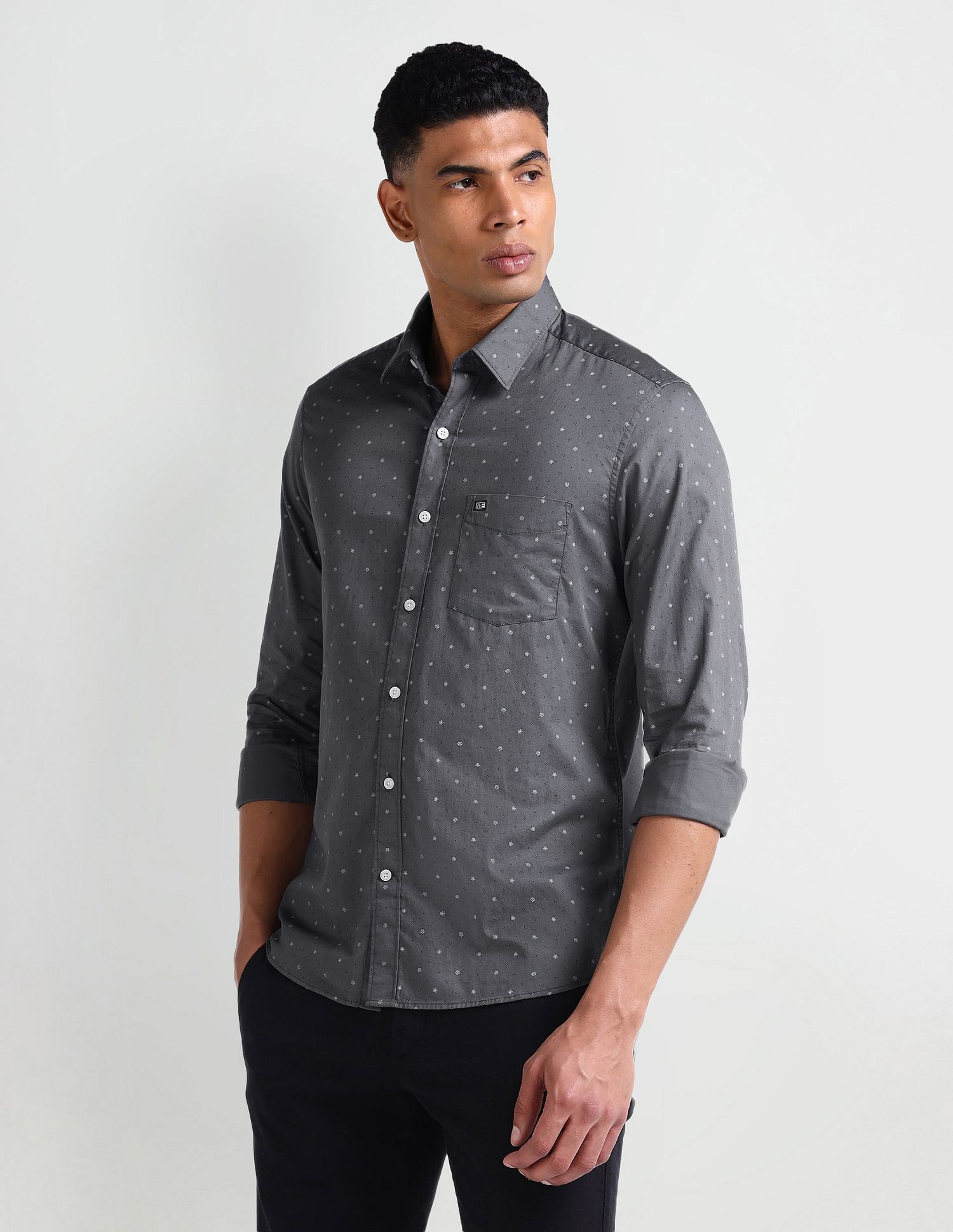 Arrow Sports Slim Fit Geometric Print Shirt