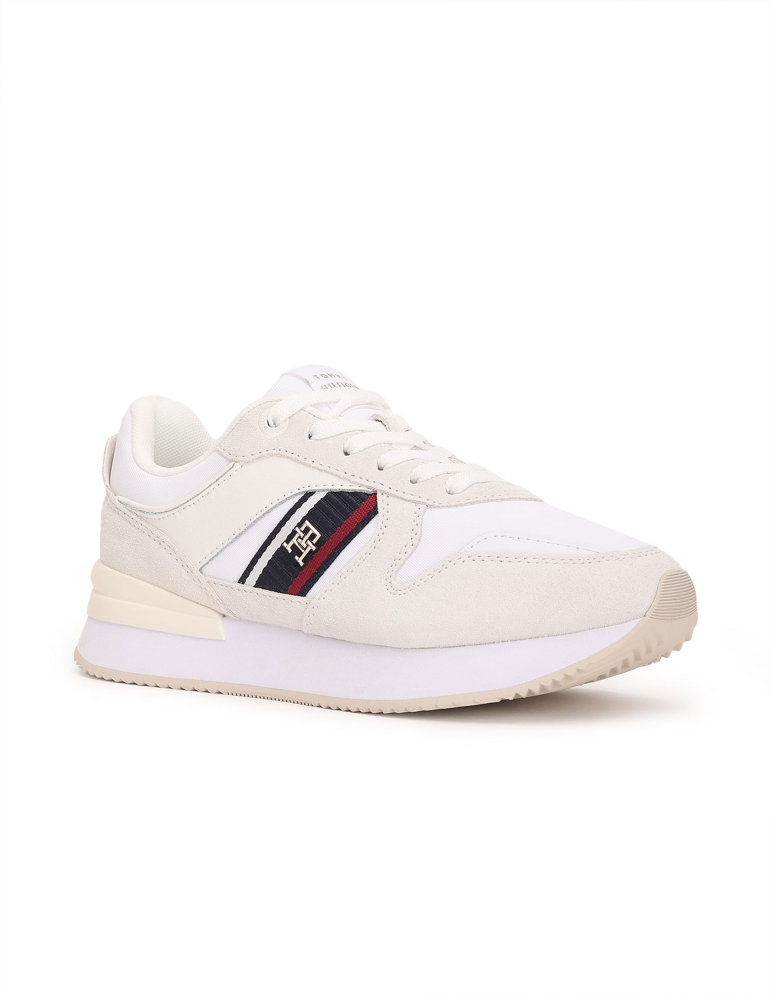 Buy Tommy Hilfiger Leather Solid White Women Flat Sneakers (F23HWFW154)  Size- 36 at Amazon.in