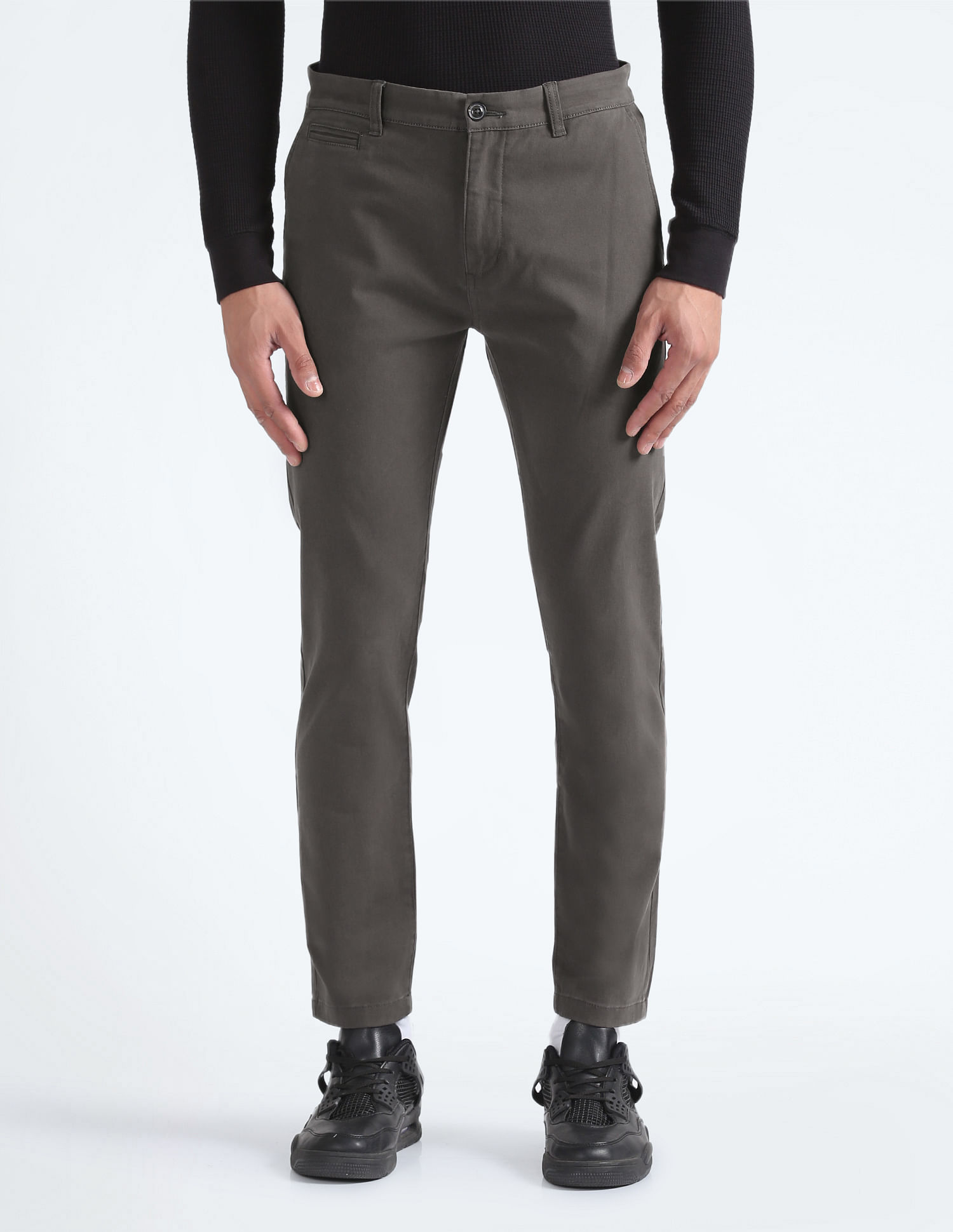 Flying Machine Slim Fit Twill Trousers