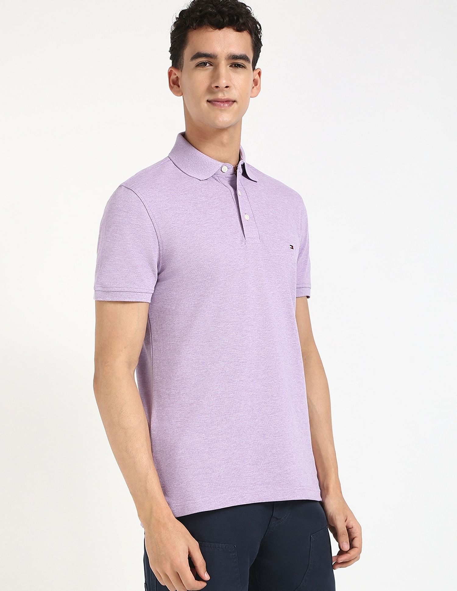 Tommy Hilfiger Solid Slim-Fit Cotton Polo Shirt