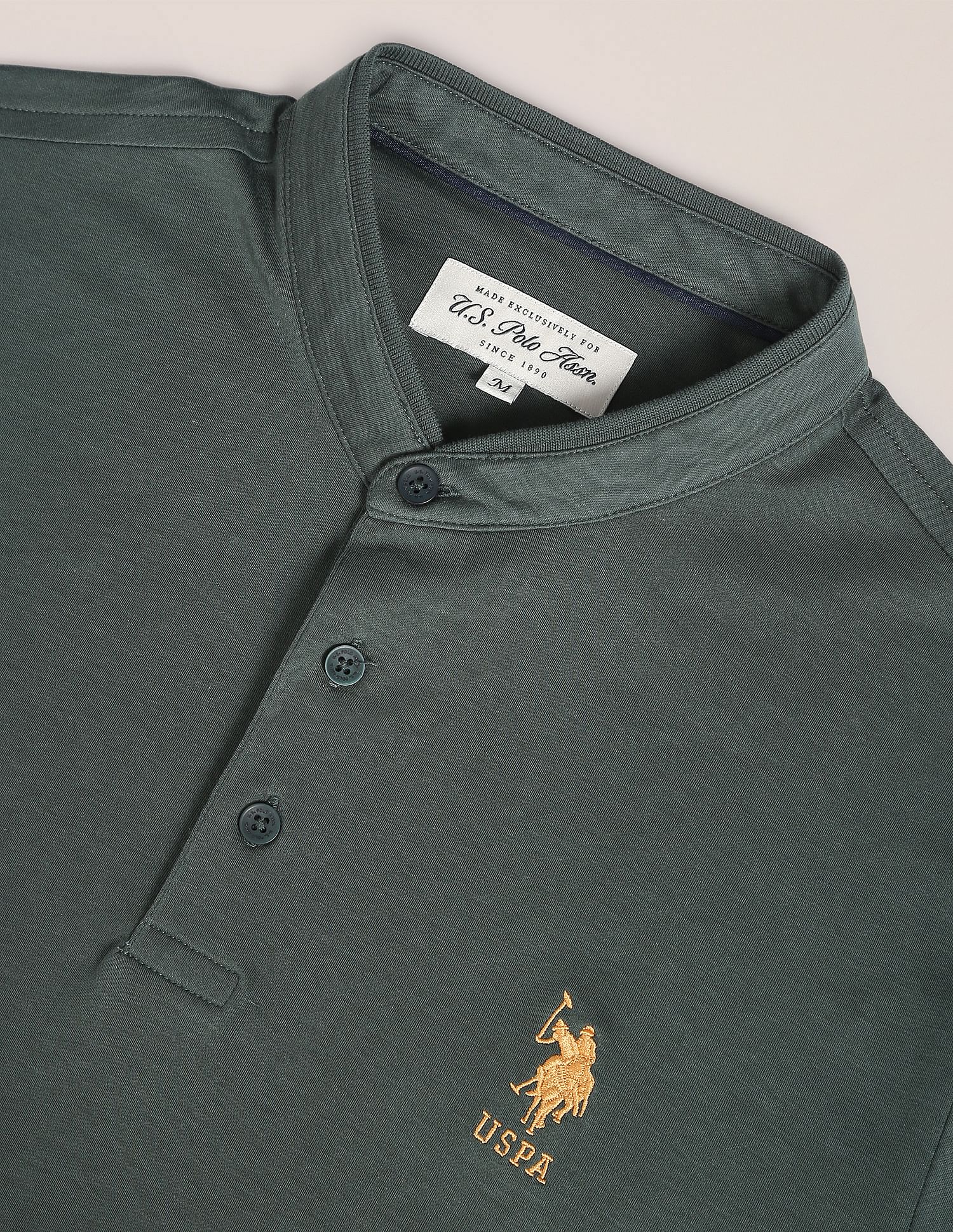 U.S. Polo Assn. Mandarin Collar Luxury Polo Shirt