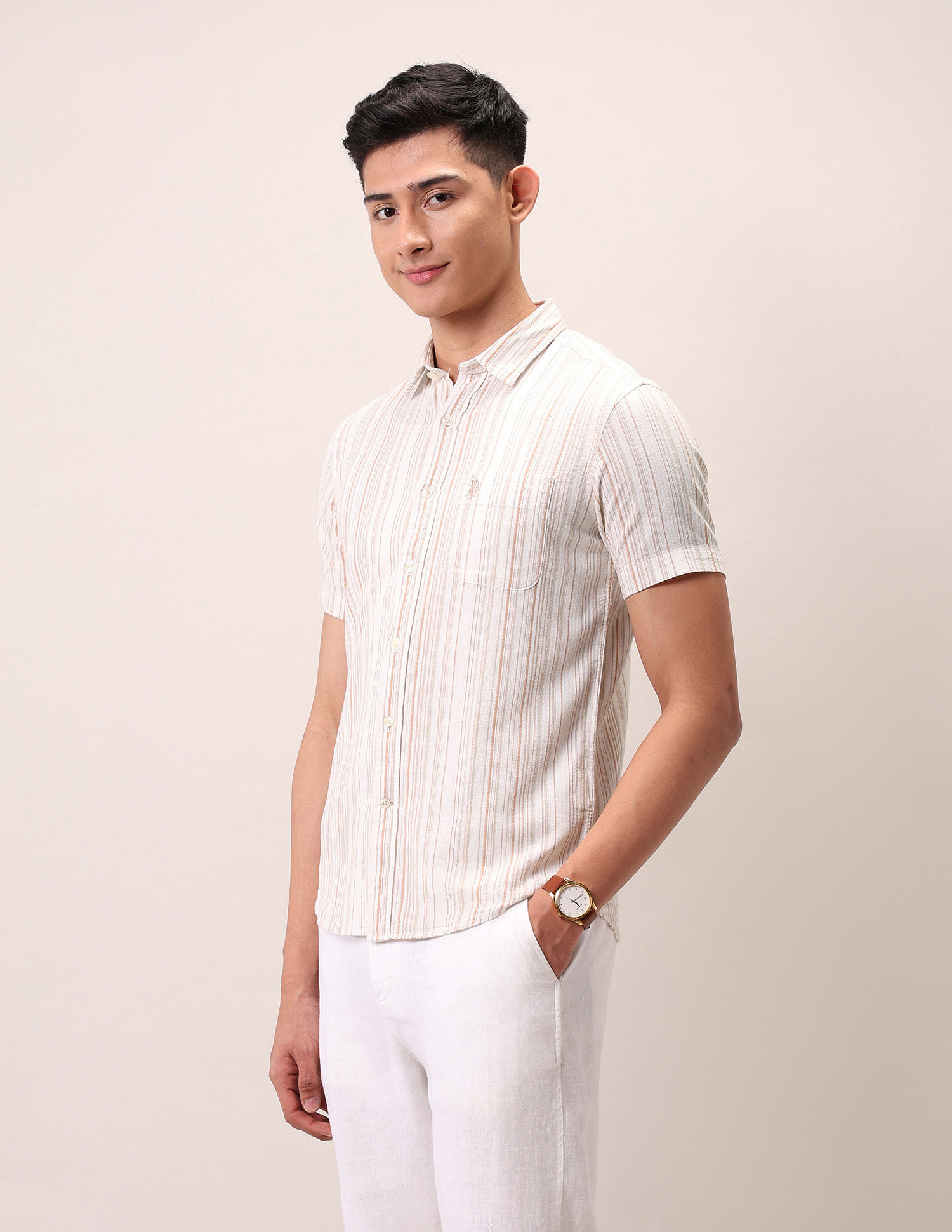 U.S. Polo Assn. Denim Co. Vertical Striped Pure Cotton Shirt