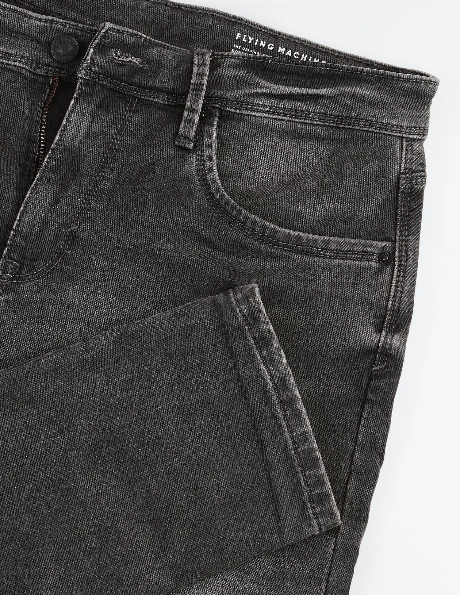 Flying Machine Slash Slim Tapered Fit Mid Rise Jeans