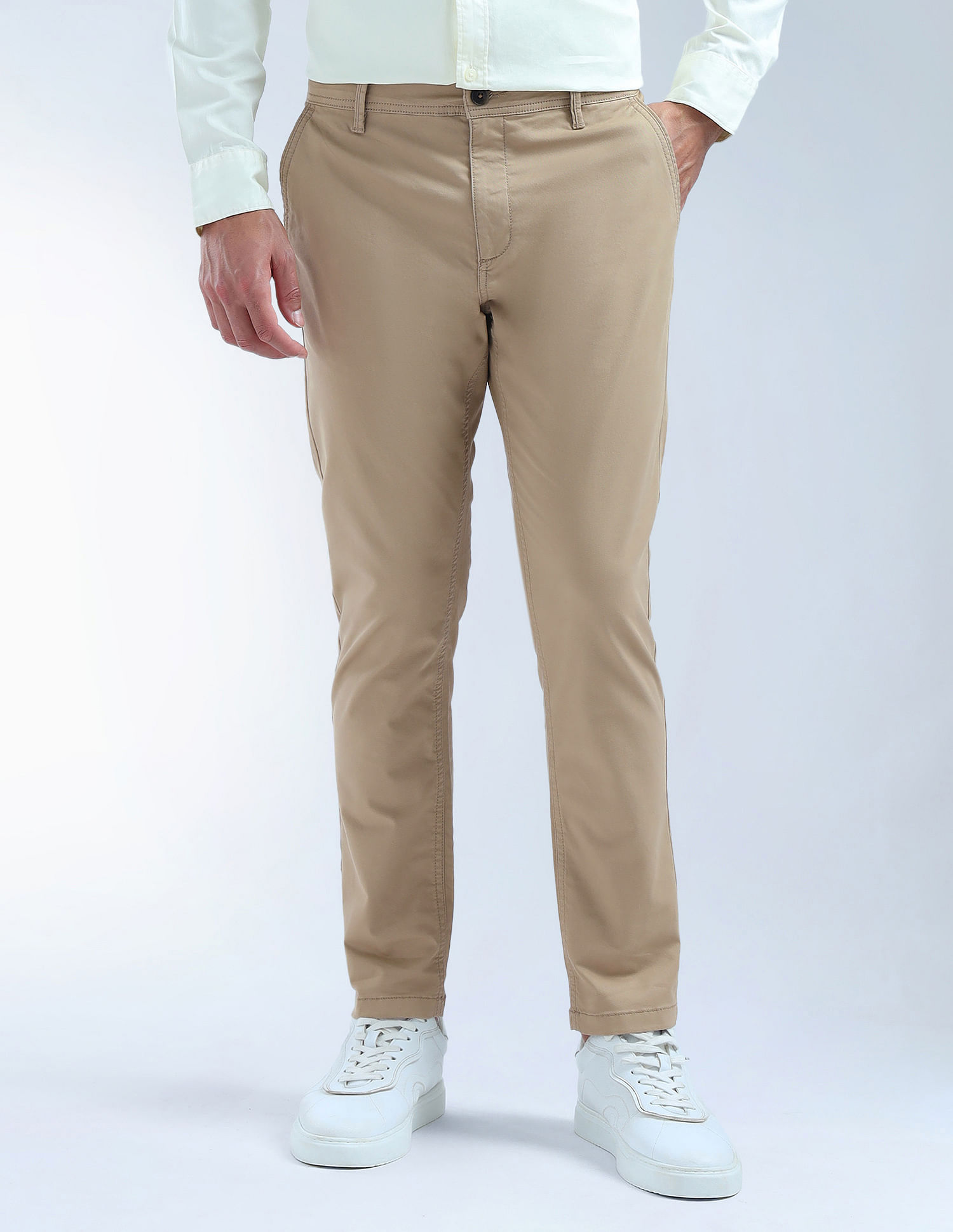 Flying Machine Slash Slim Tapered Fit Mid Rise Trouser