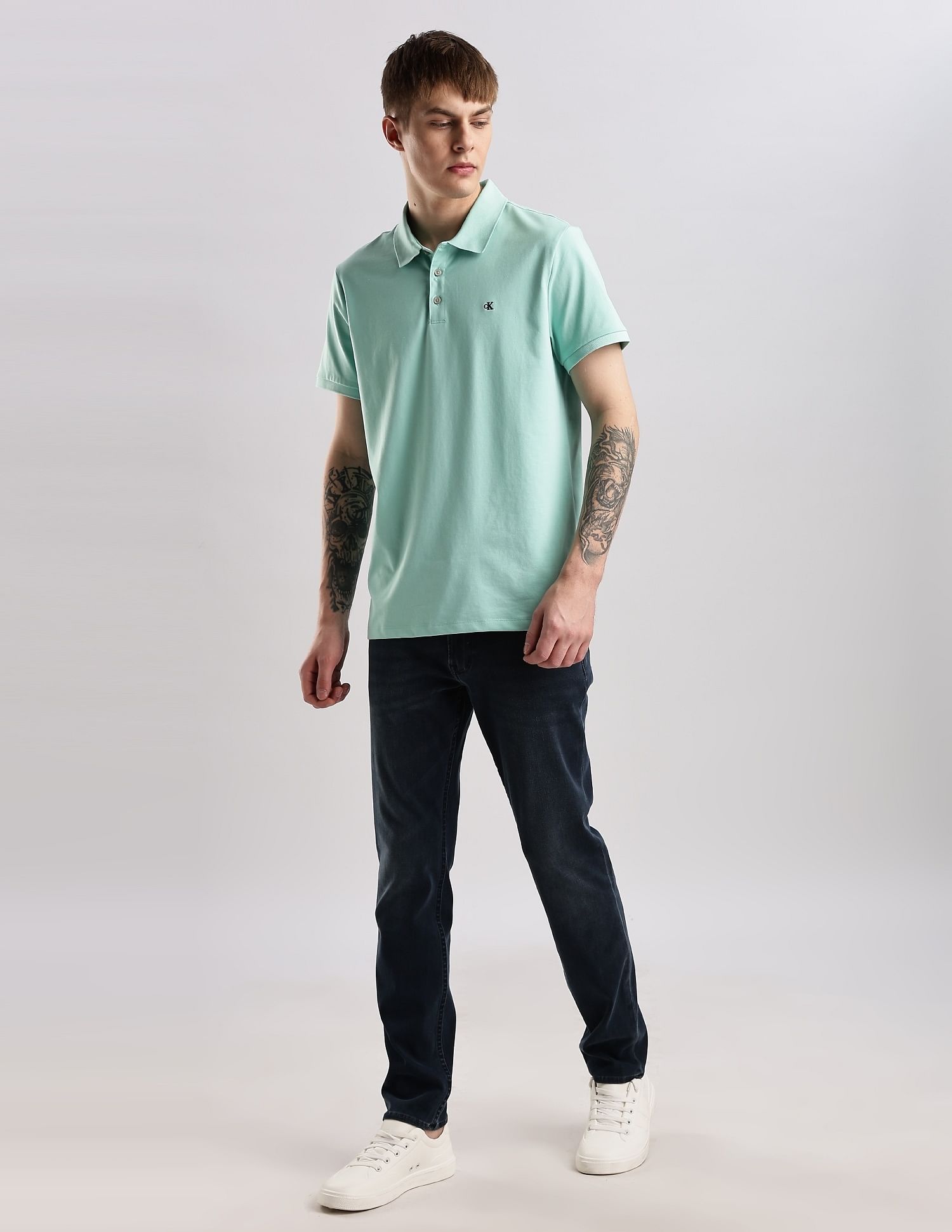 Calvin Klein Jeans Solid Regular Fit Cotton Polo Shirt