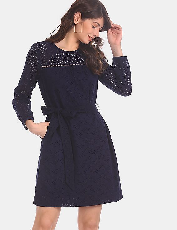 gap navy eyelet dress