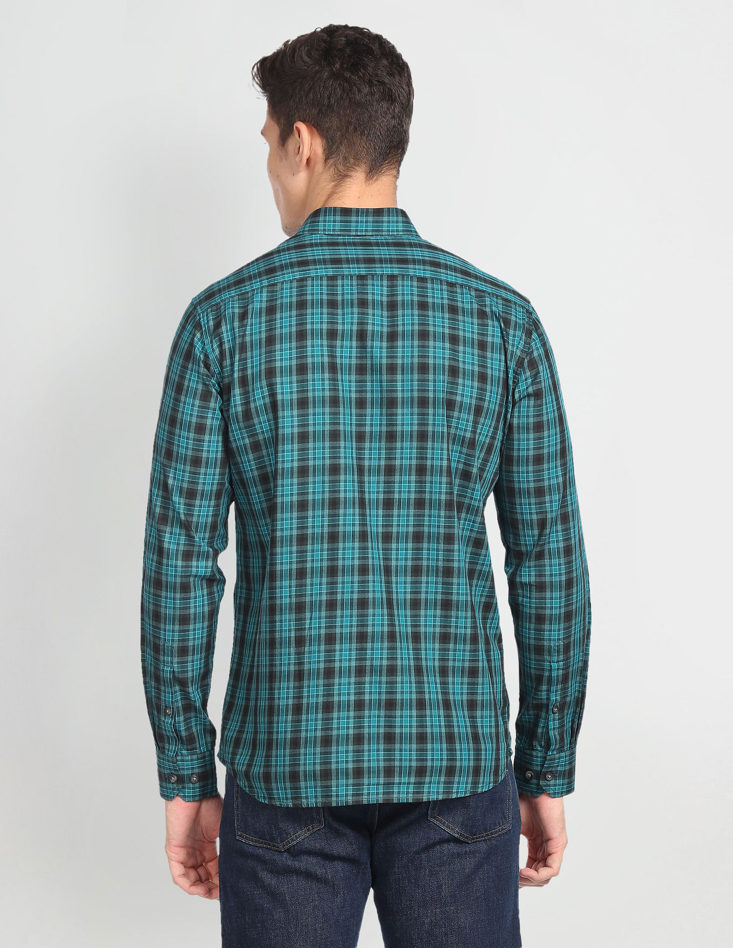 Arrow Sports Dupplin Check Manhattan Slim Fit Shirt