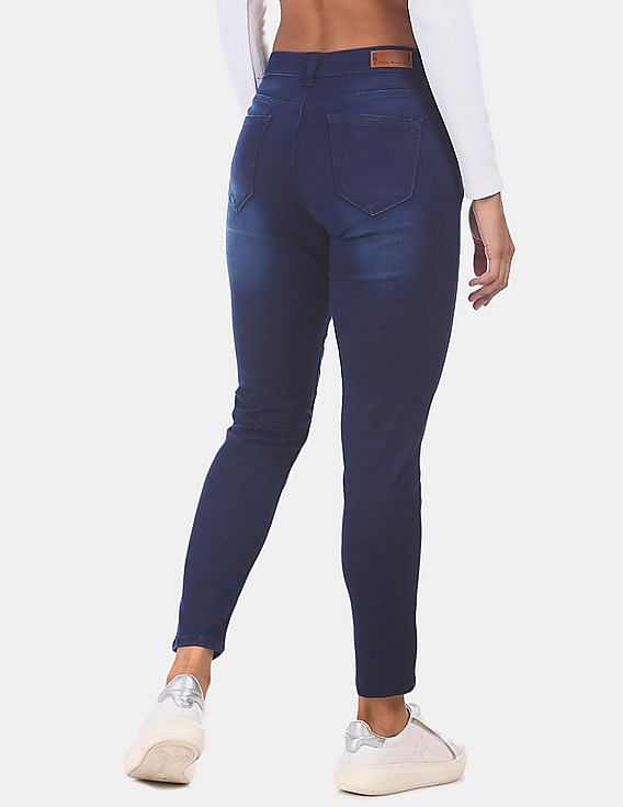 Flying Machine Women Mid Rise Veronica Skinny Fit Stone Wash Jeans