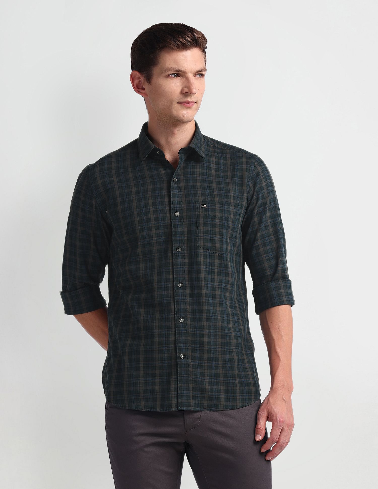 Arrow Sports Tartan Check Twill Shirt
