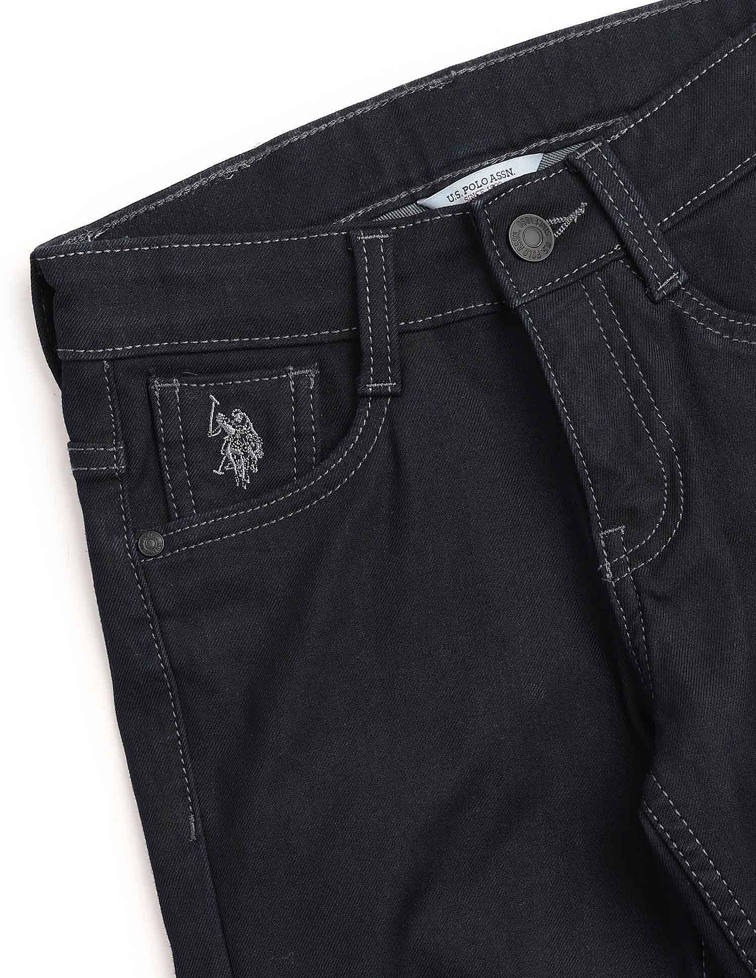 U.S. Polo Assn. Kids Boys Relaxed Fit Black Jeans