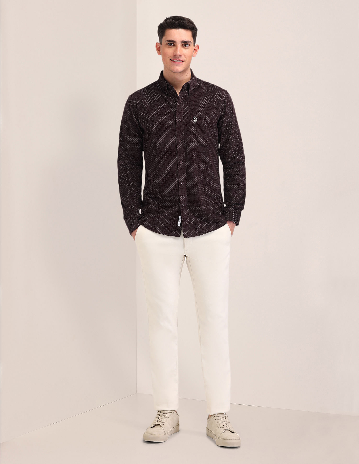 U.S. Polo Assn. All-Over Printed Cotton Shirt