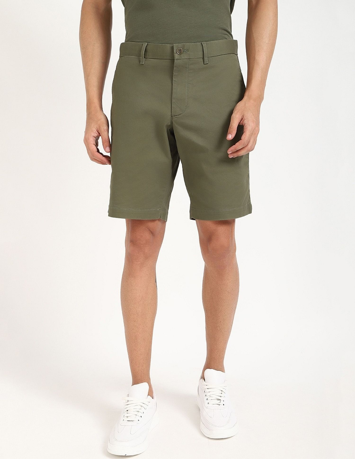 Tommy Hilfiger Mens Green Solid Shorts
