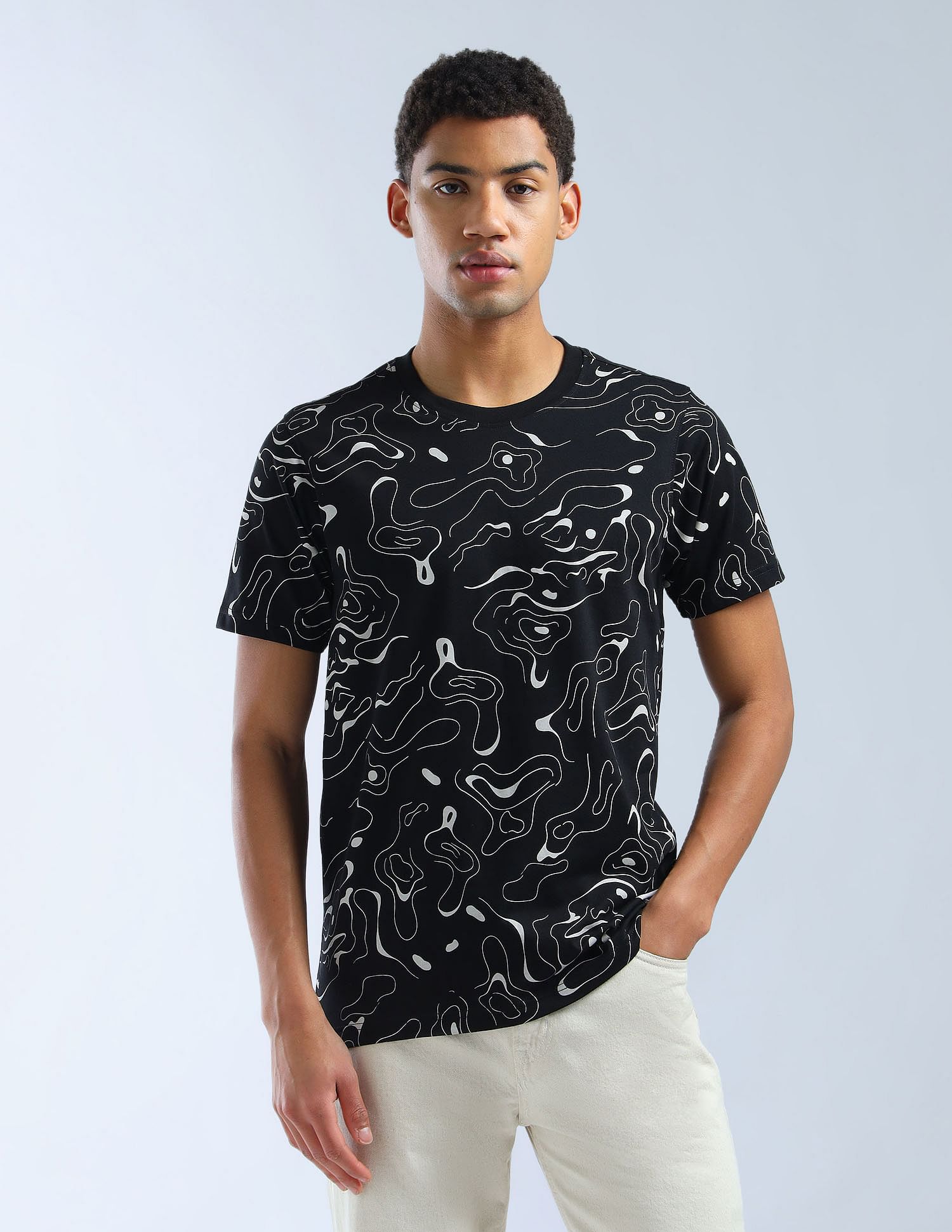 Flying Machine Abstract Printed Digitopia T-Shirt