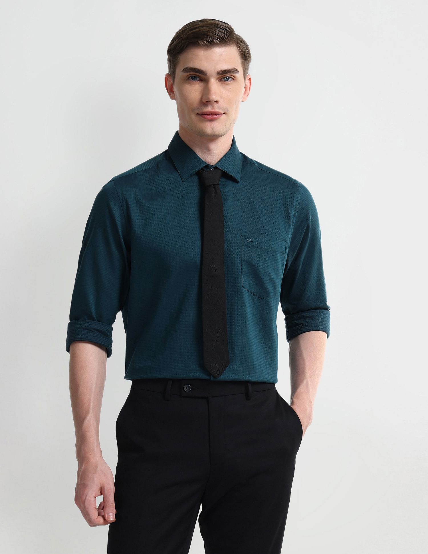 Arrow Long Sleeve Slim Fit Dobby Shirt