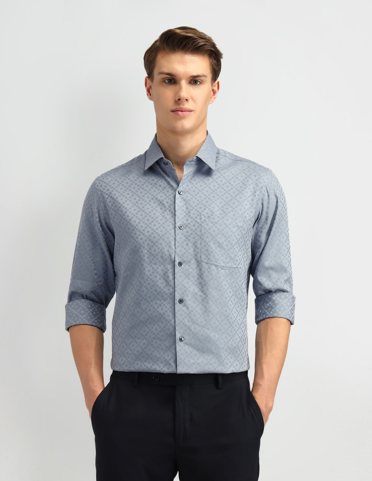 Arrow Slim Fit Geometric Pattern Shirt