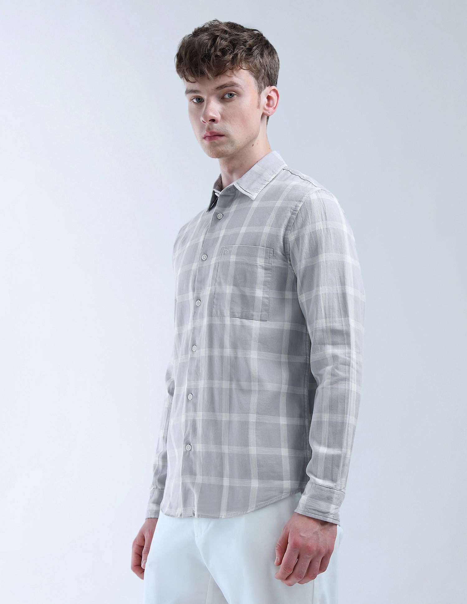 Flying Machine Grid Tattersall Checked Digitopia Shirt