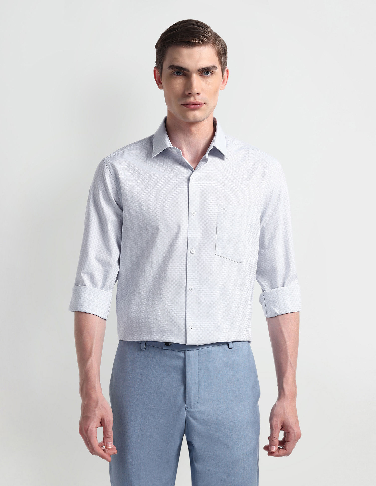 Arrow Liberty Classic Regular Self-design Shirt