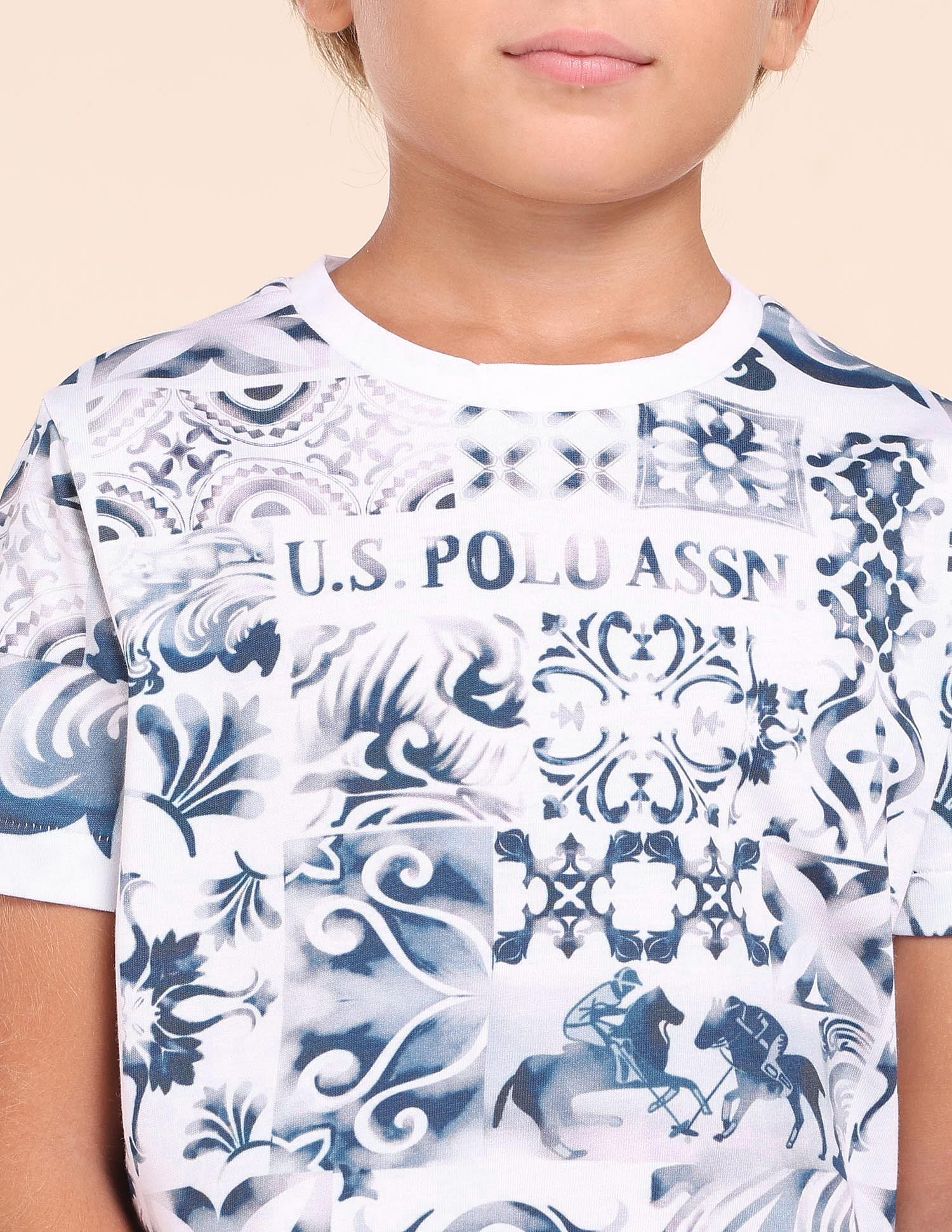U.S. Polo Assn. Kids Boys Regular Fit All-Over Printed T-Shirt