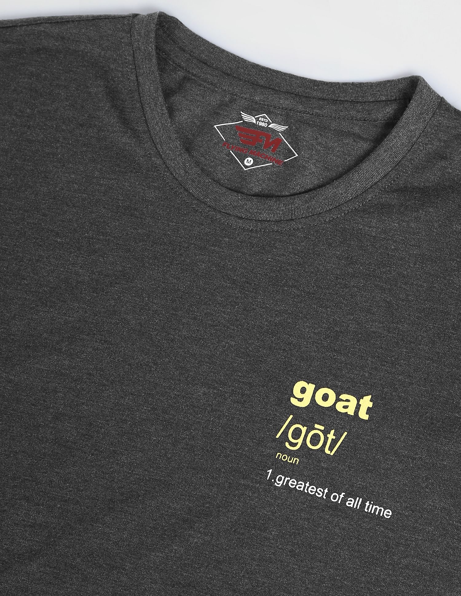 Flying Machine Cotton Solid T-Shirt