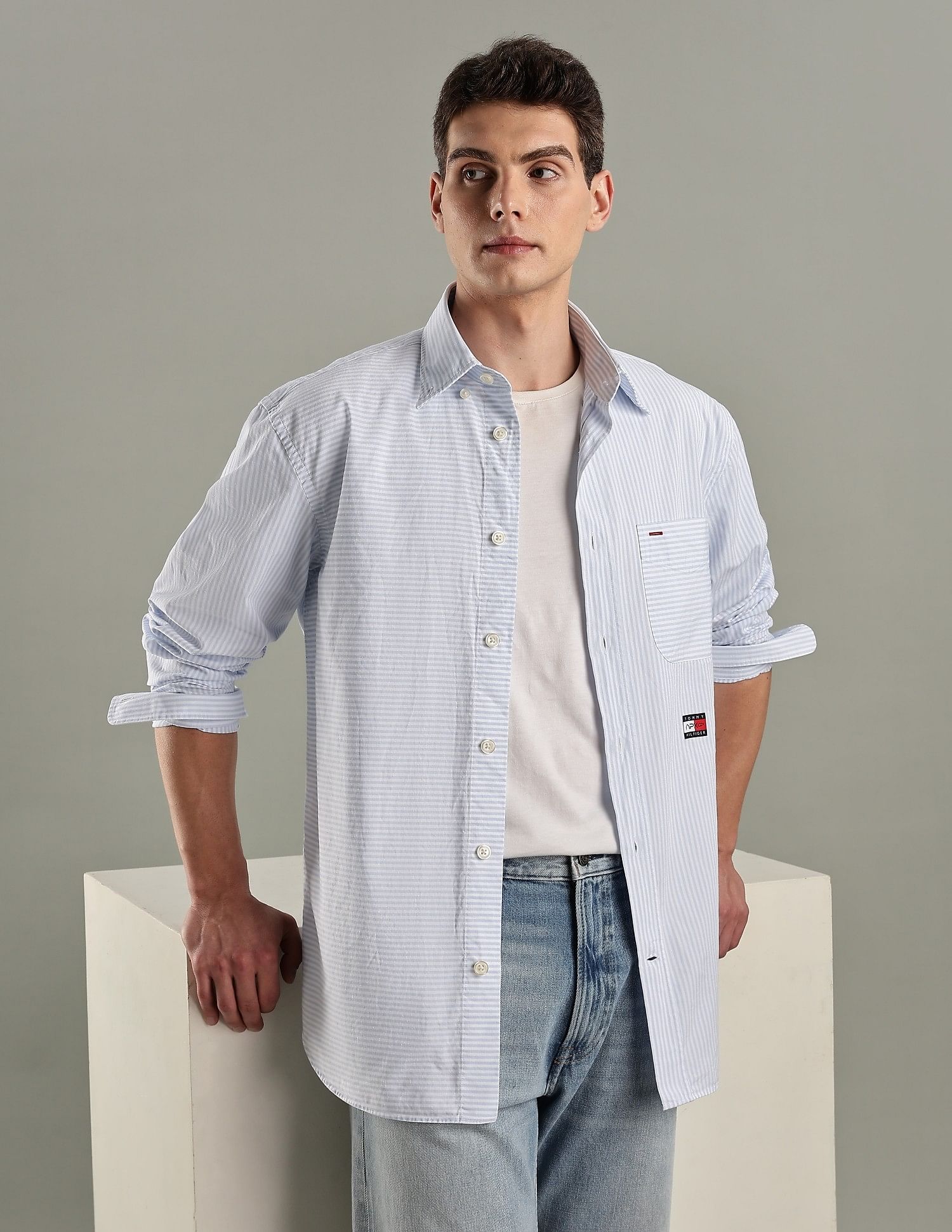Tommy Hilfiger Striped Regular-Fit Cotton Shirt