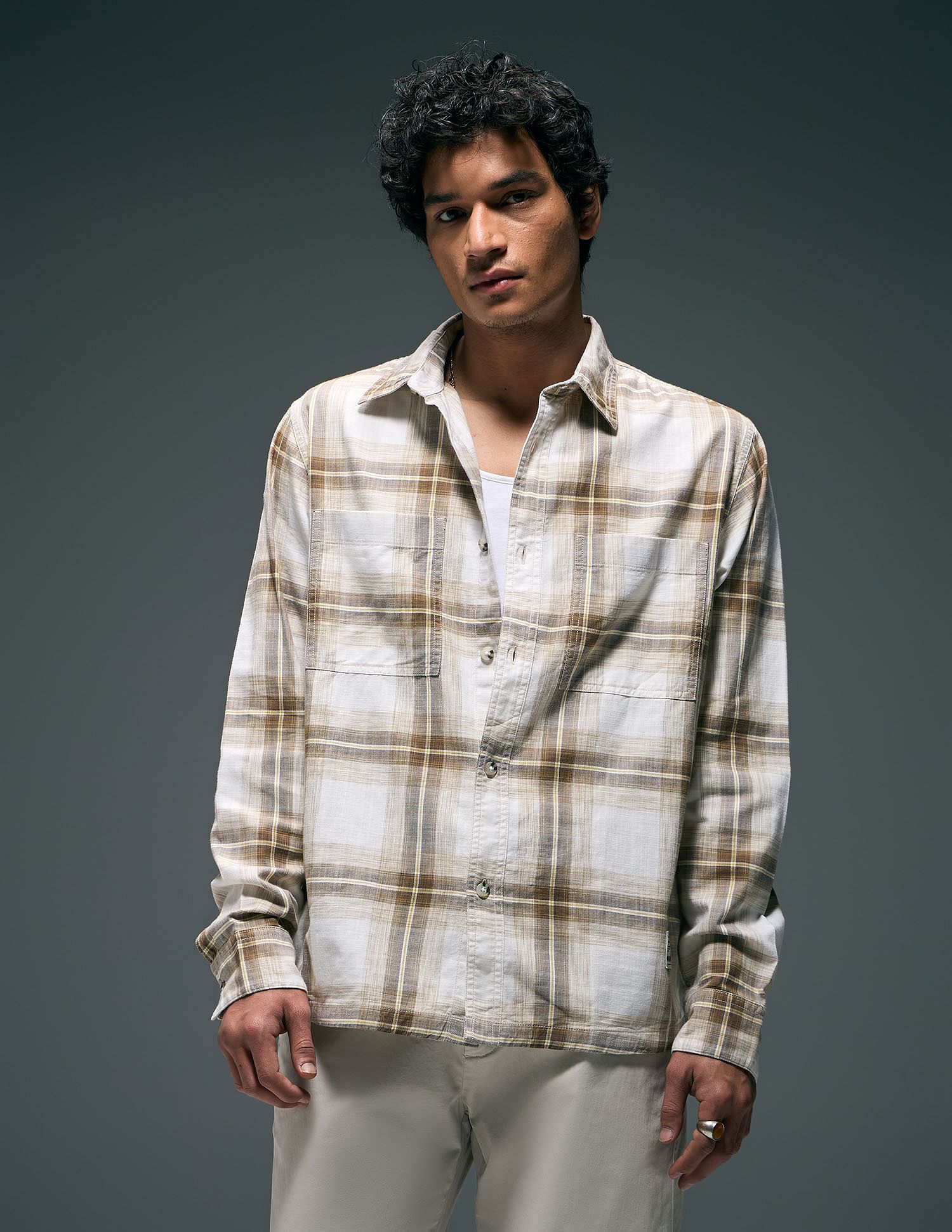 Flying Machine Tartan Checked Pure Cotton Shirt