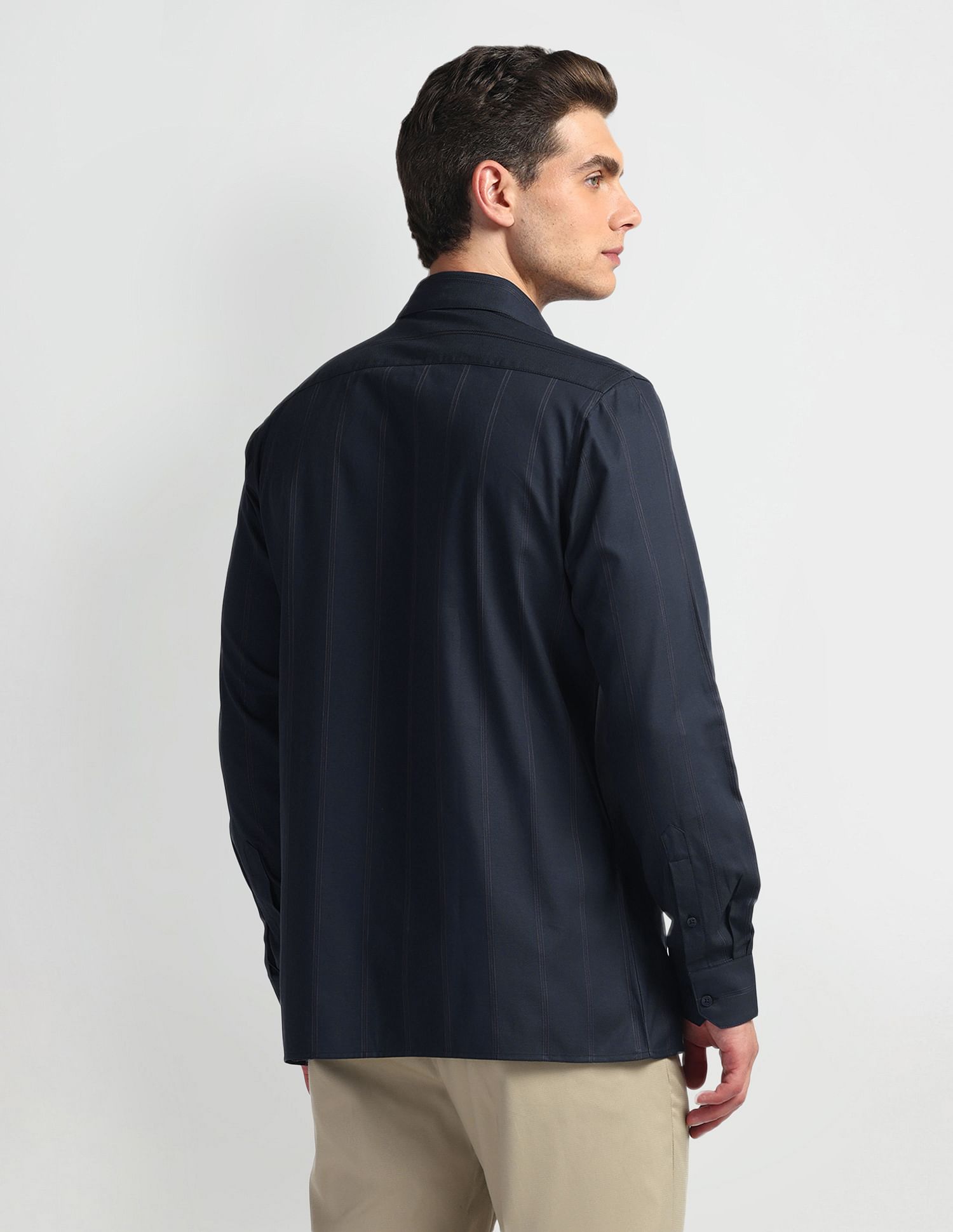 Arrow Vertical Stripe Cotton Shirt