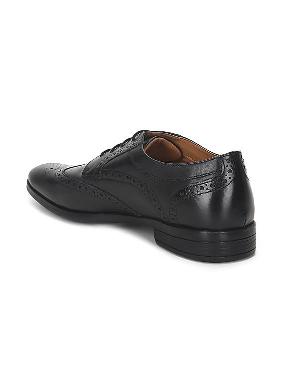 Black Leather Brogue Shoes