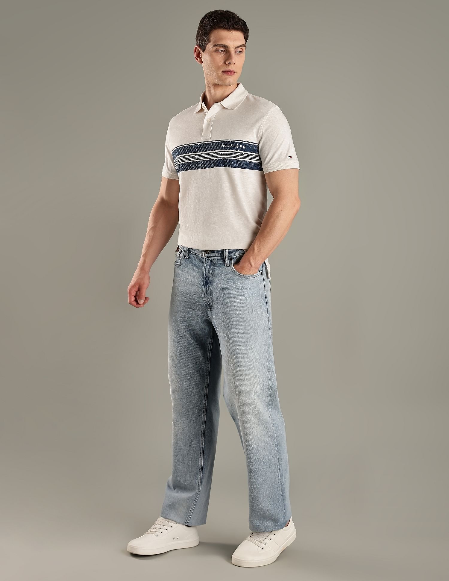 Tommy Hilfiger Striped Regular-Fit Cotton Polo T-Shirt