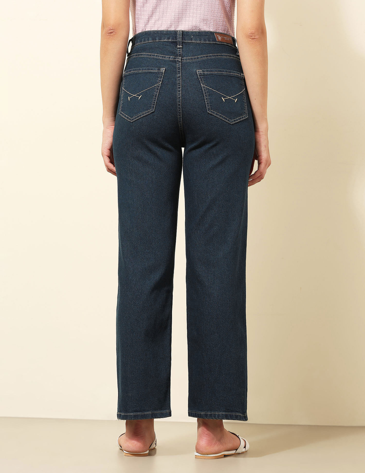U.S. Polo Assn. Women High Rise Straight Fit Jeans