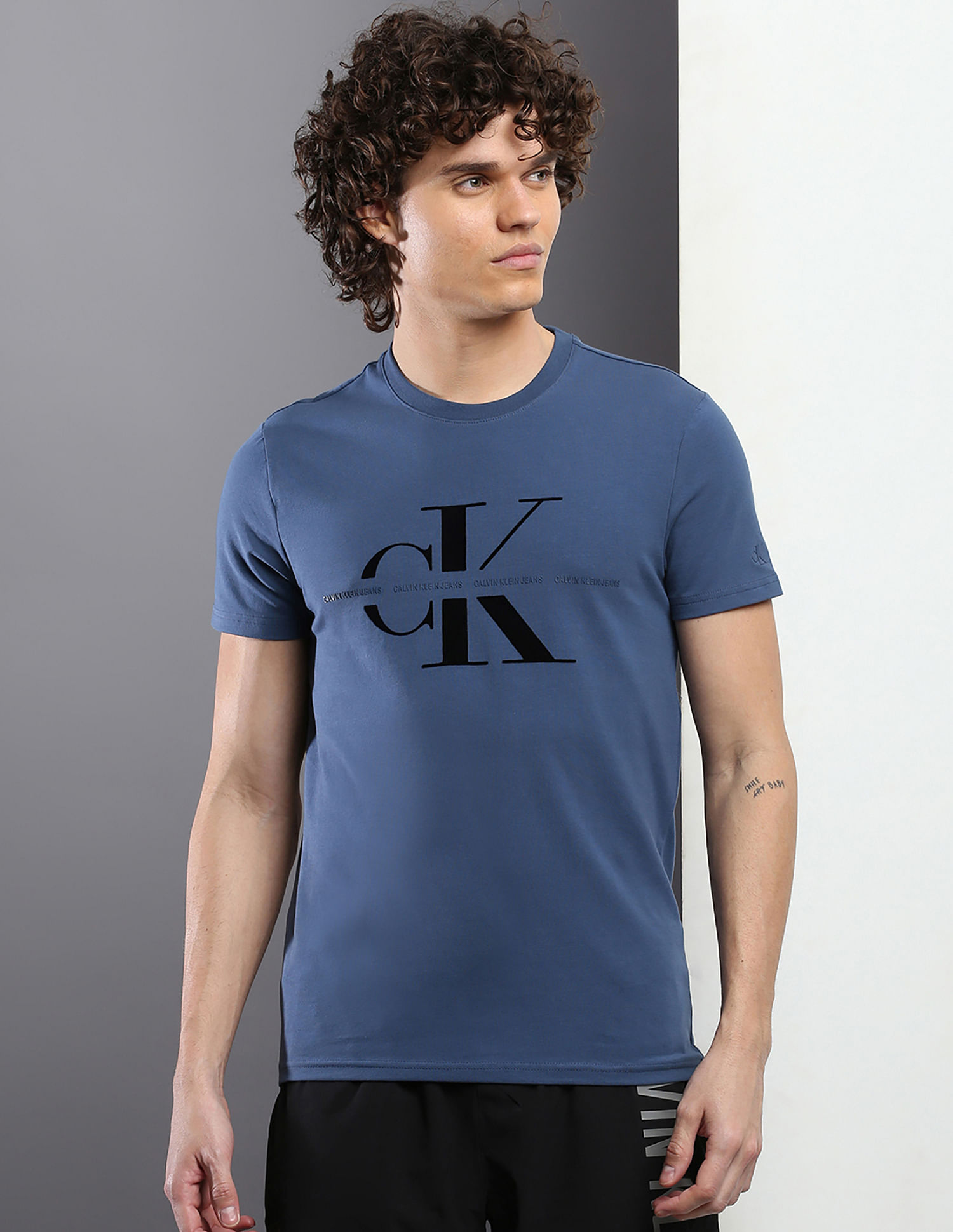 Jeans Buy T-Shirt Klein Neck Slim Crew Calvin Fit