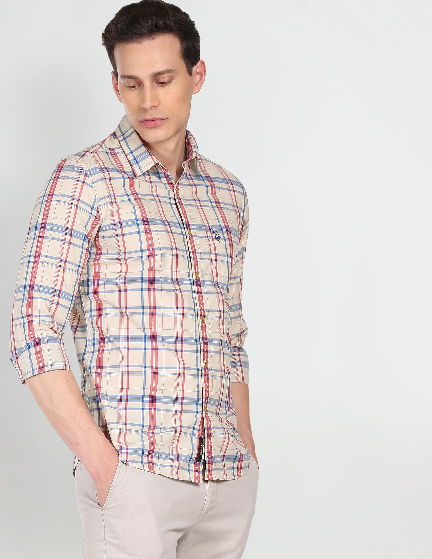 Buy U.S. Polo Assn. Denim Co. Pure Cotton Plaid Check Casual Shirt -  NNNOW.com