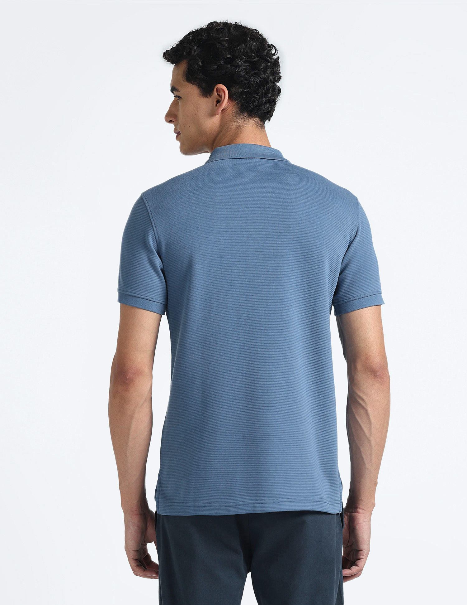 Flying Machine Horizontal Stripe Cotton Polo Shirt