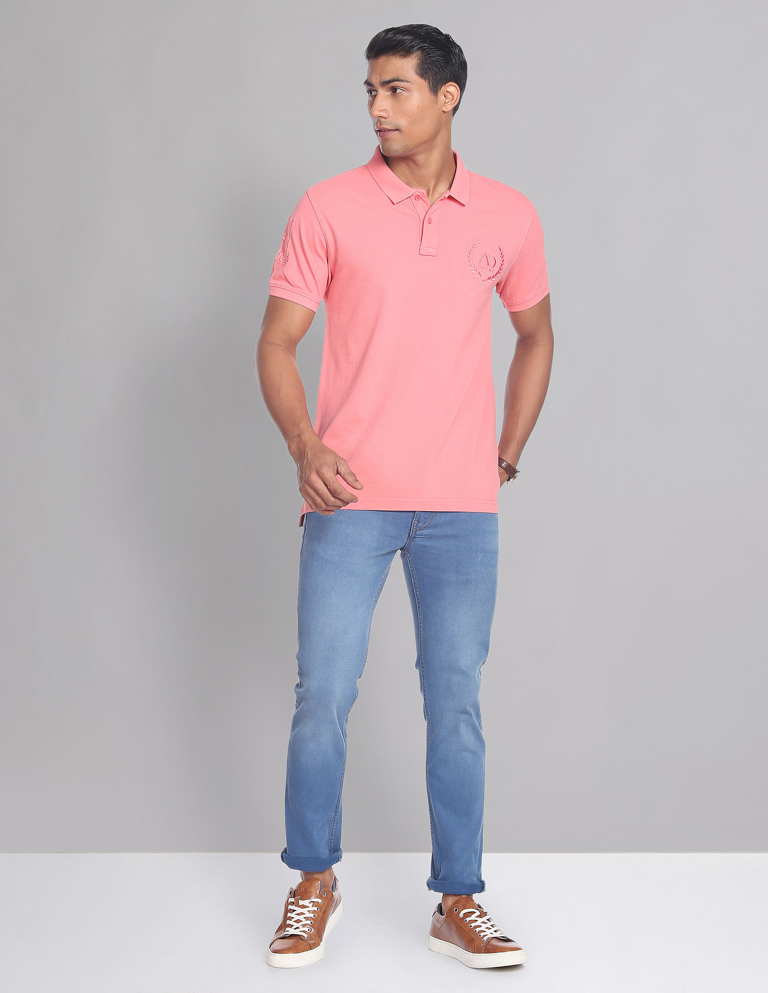 AD by Arvind Overdyed COOL-IT Profound Polo Shirt